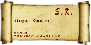 Singer Kenese névjegykártya
